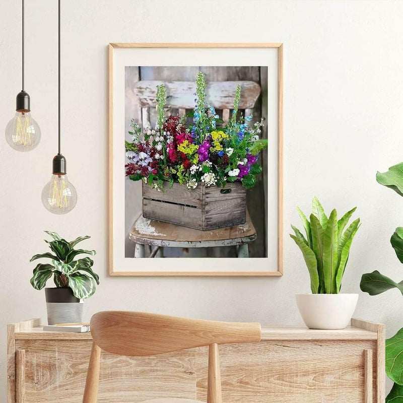 MIRCVSH Flowers Paint by Numbers for Adults with Framed Canvas-with Wooden Easel,Paint by Number on Canvas,DIY Acrylic Oil Painting Kits with Brushes Nice Gift Box for Home Wall Decor(12x16 Inch) - Image 3